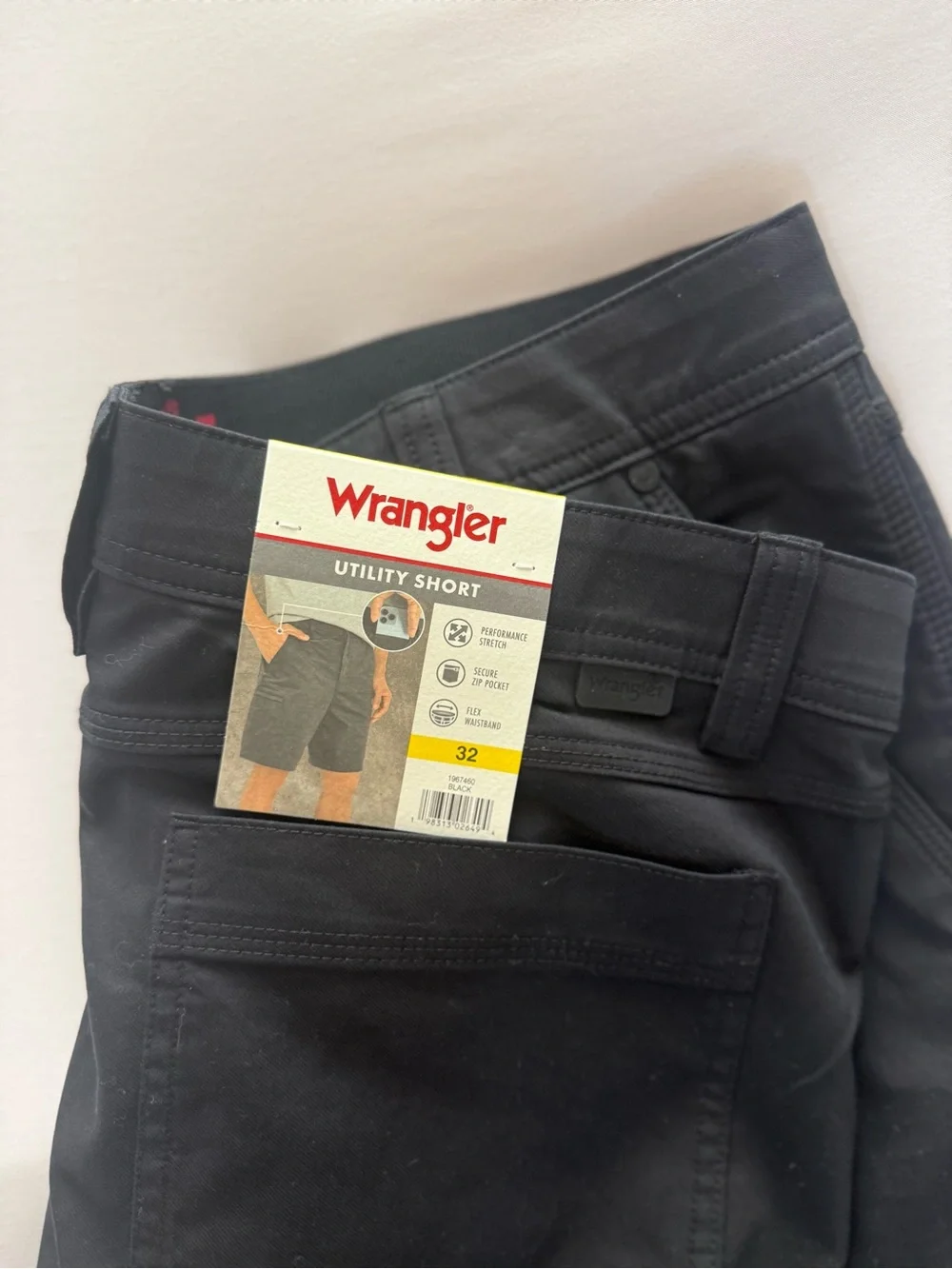 Wrangler Men's Black Cargo Shorts with Utility Pocket